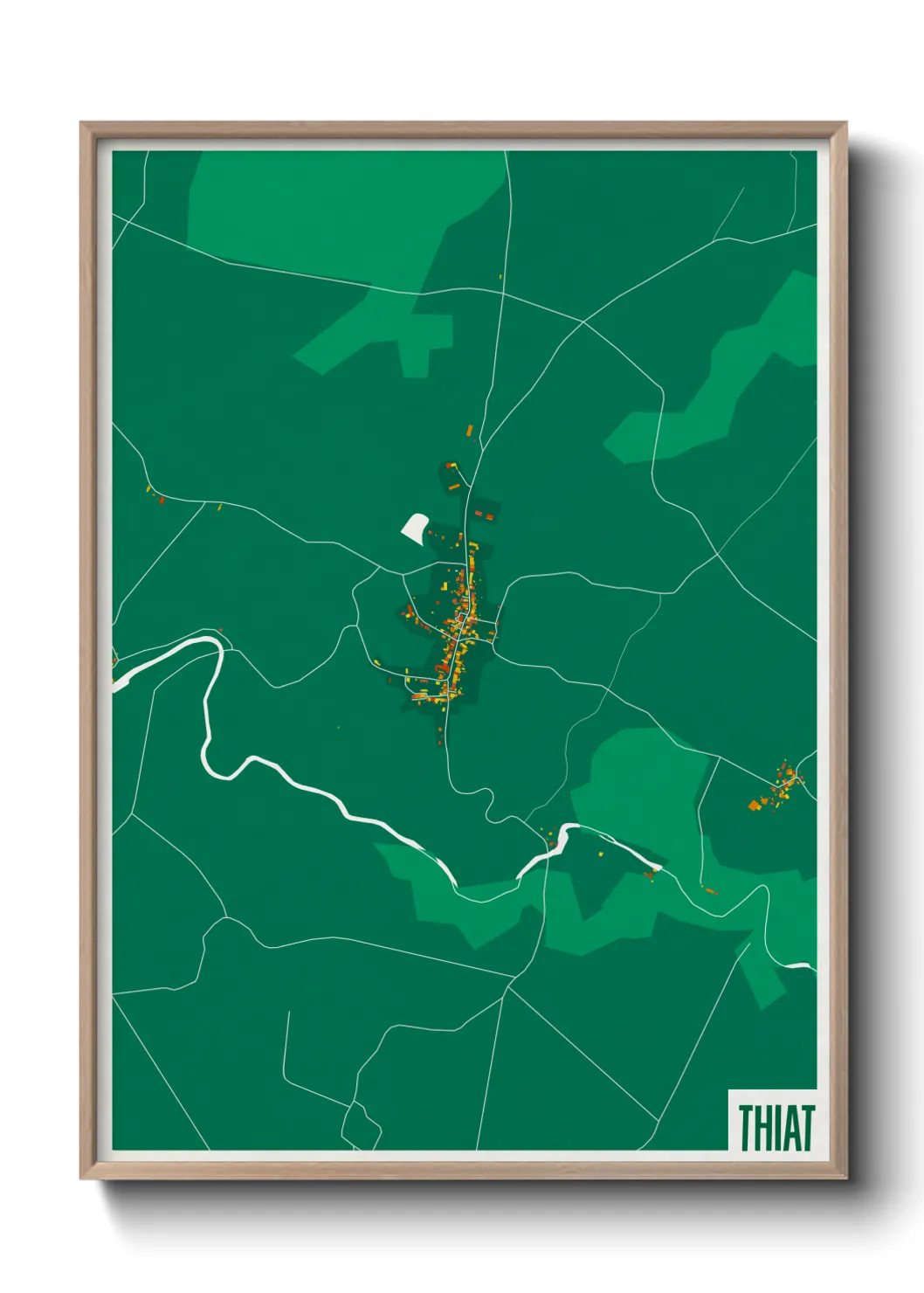 Une affiche de carte sur Thiat
