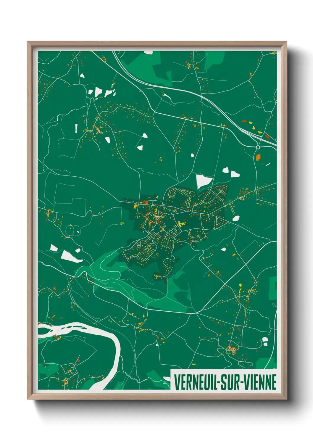 Une affiche de carte sur Verneuil-sur-Vienne