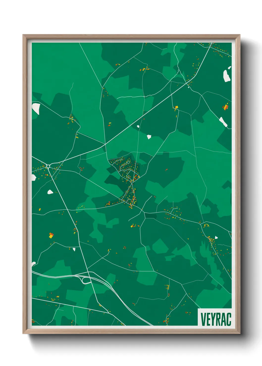 Une affiche de carte sur Veyrac