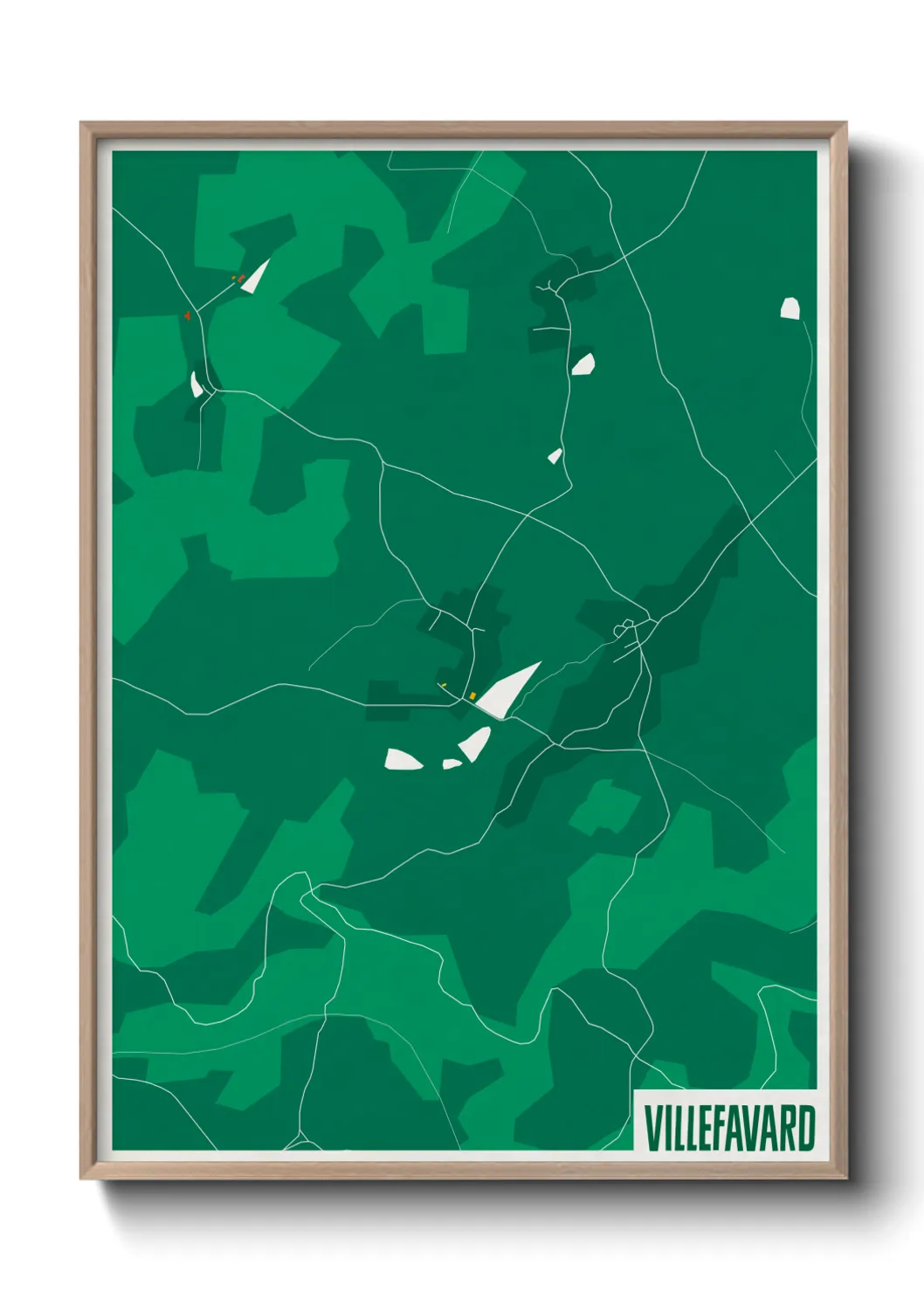 Une affiche de carte sur Villefavard