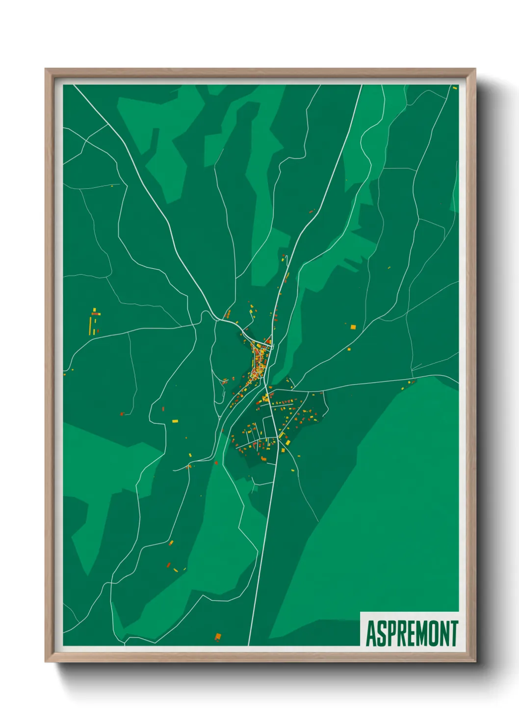 Une affiche de carte sur Aspremont