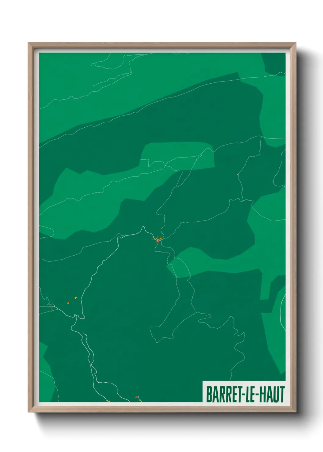 Une affiche de carte sur Barret-le-Haut