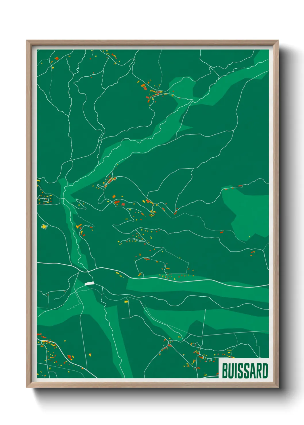 Une affiche de carte sur Buissard
