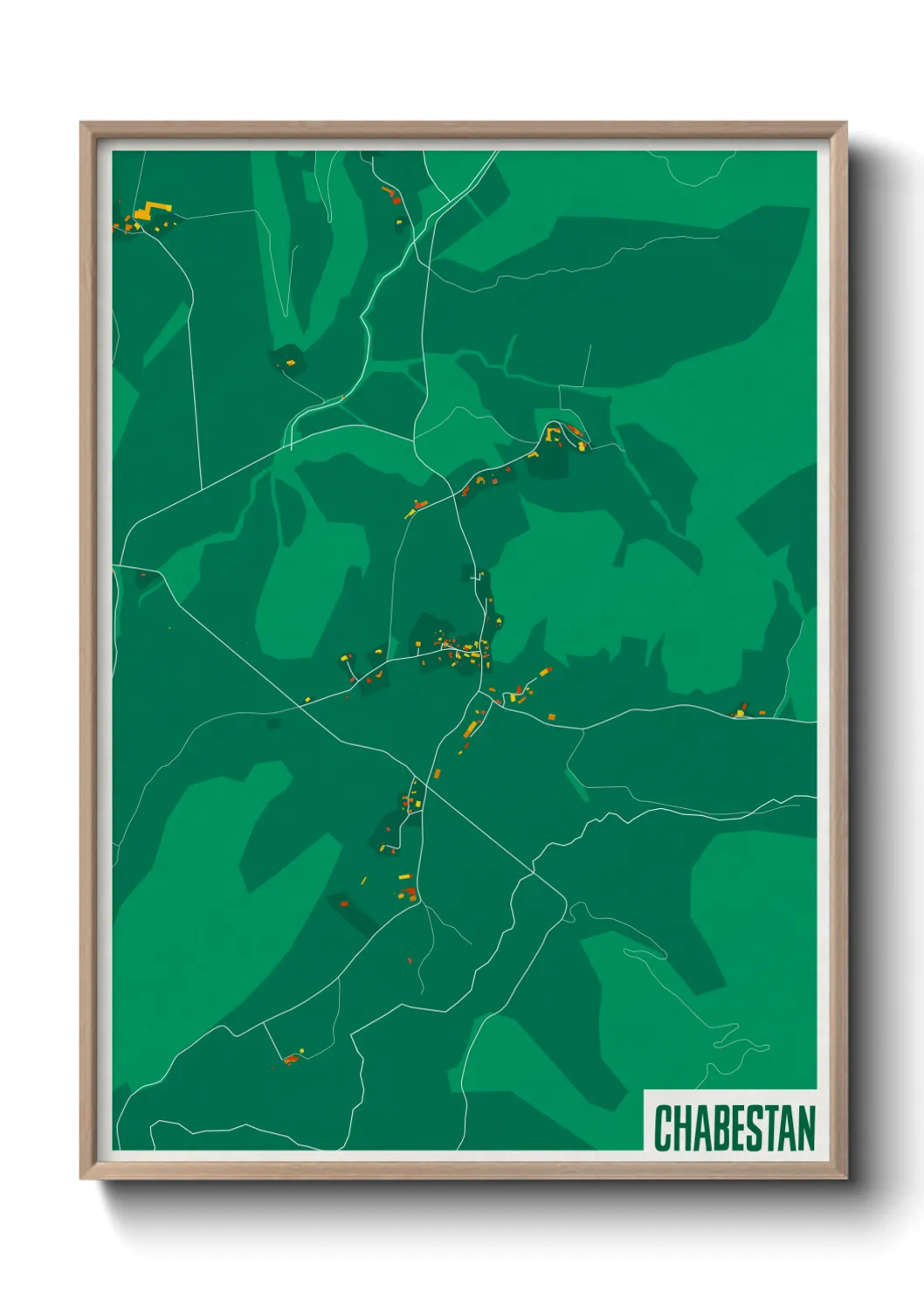 Une affiche de carte sur Chabestan