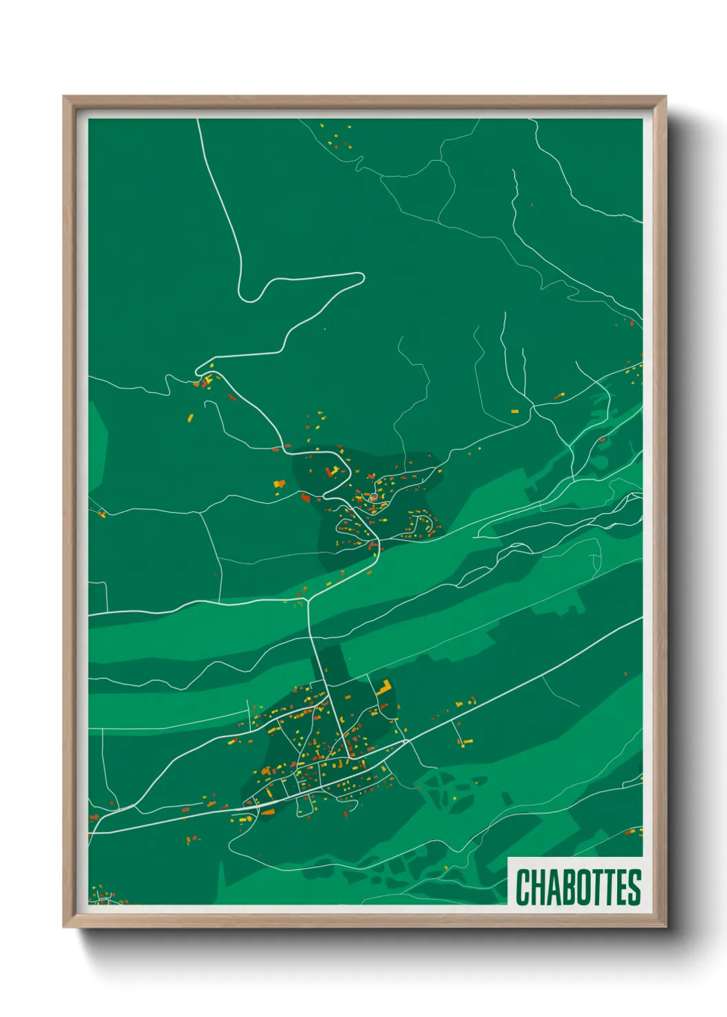 Une affiche de carte sur Chabottes