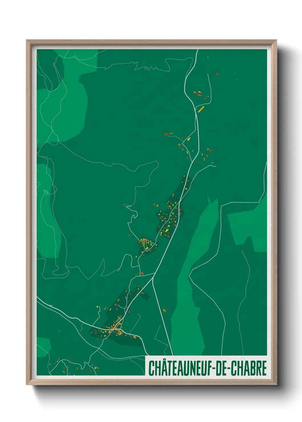 Une affiche de carte sur Châteauneuf-de-Chabre