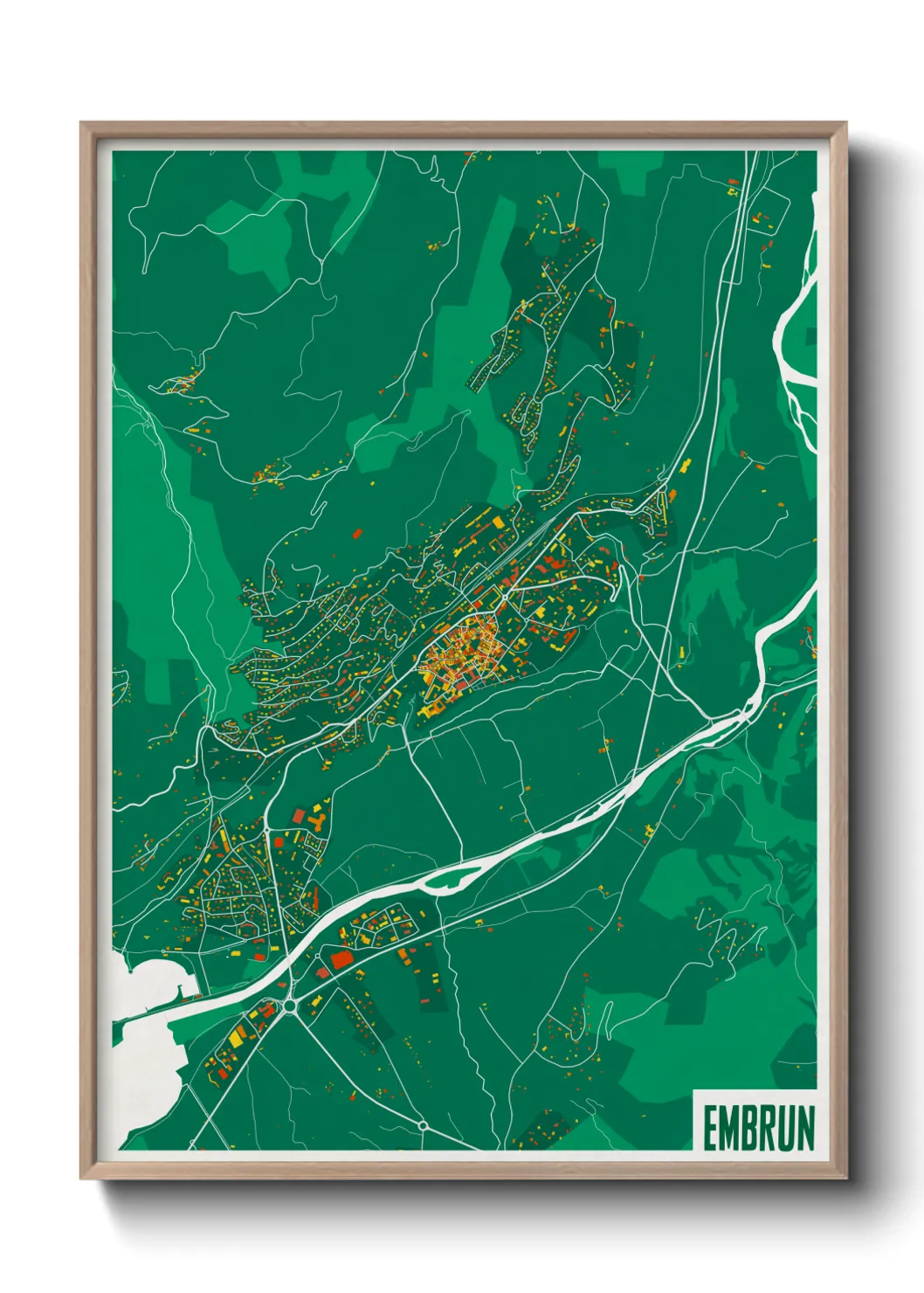 Une affiche de carte sur Embrun