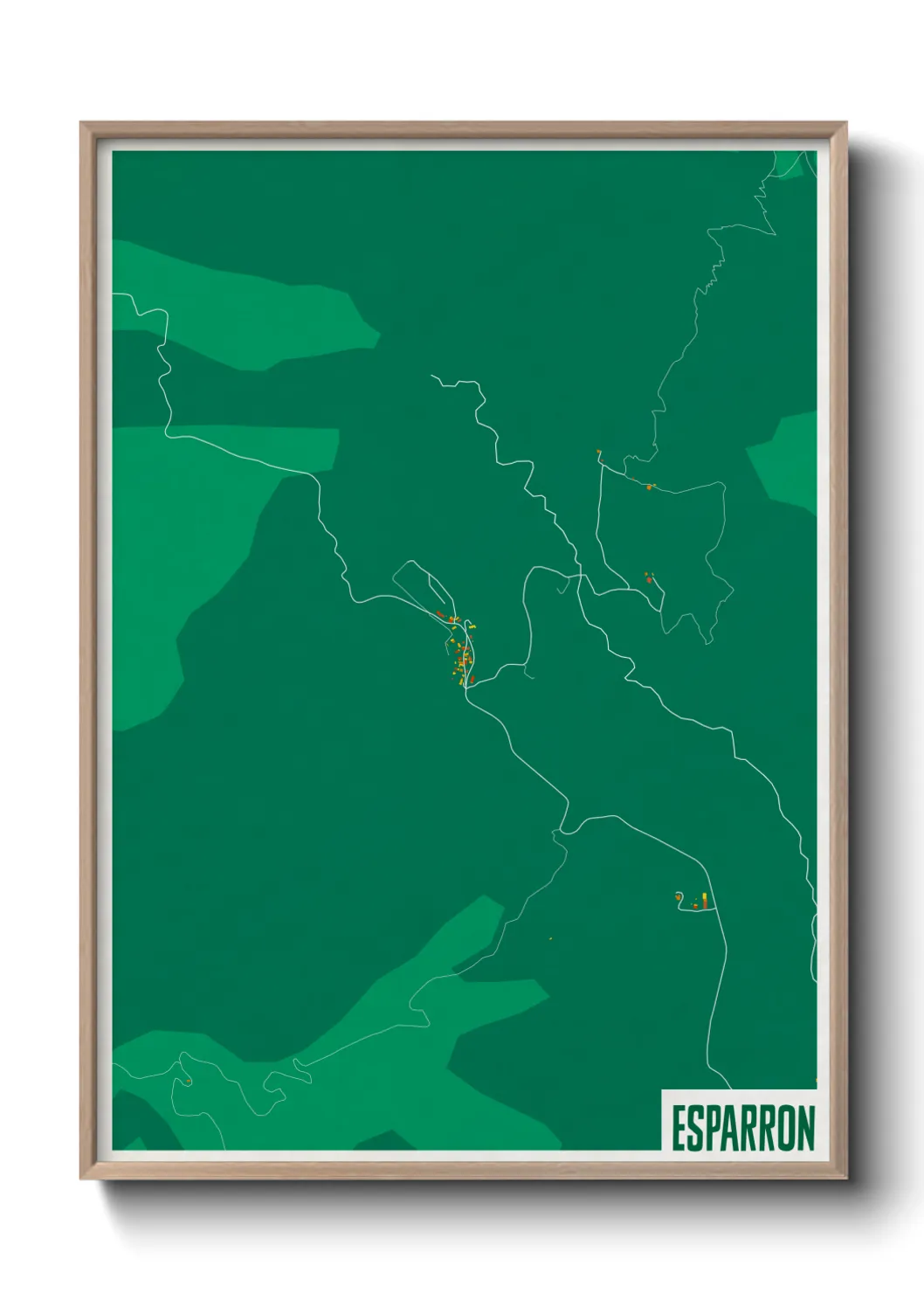 Une affiche de carte sur Esparron