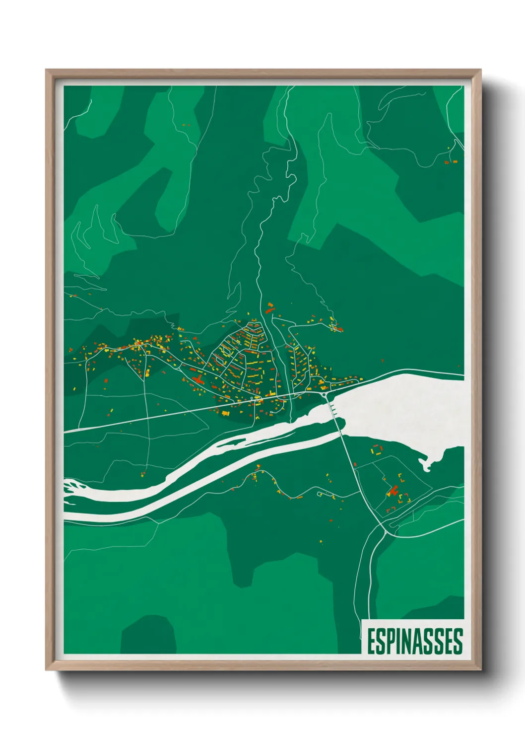 Une affiche de carte sur Espinasses