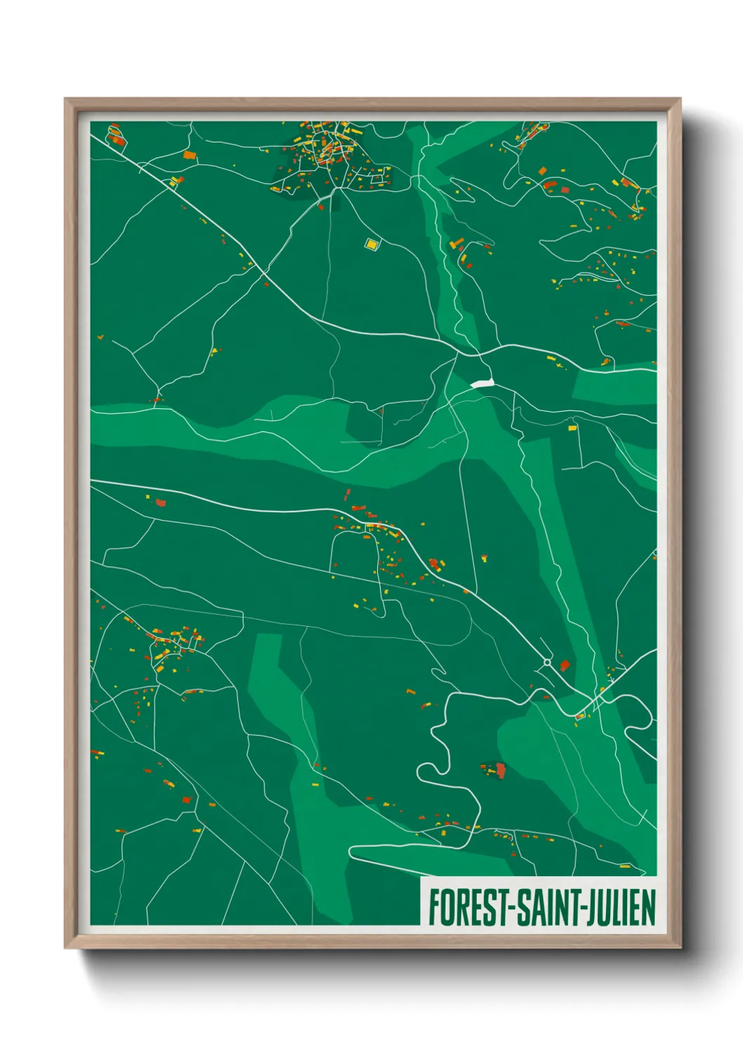 Une affiche de carte sur Forest-Saint-Julien