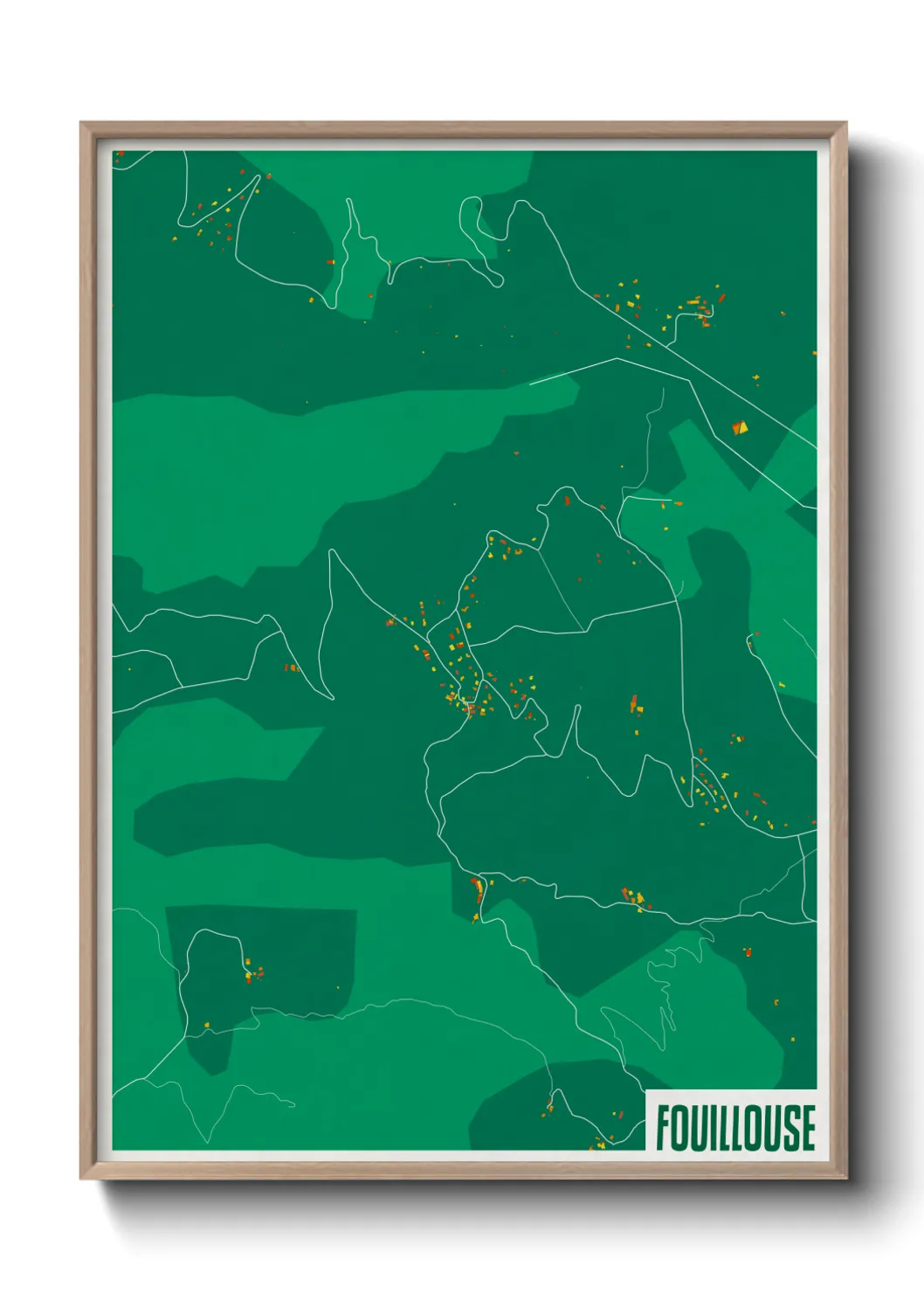 Une affiche de carte sur Fouillouse