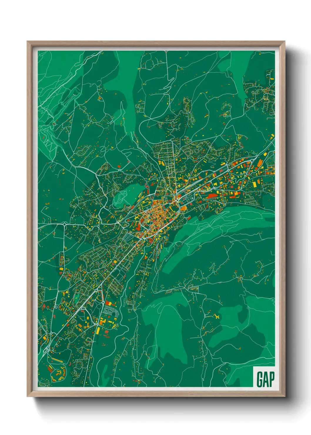 Une affiche de carte sur Gap