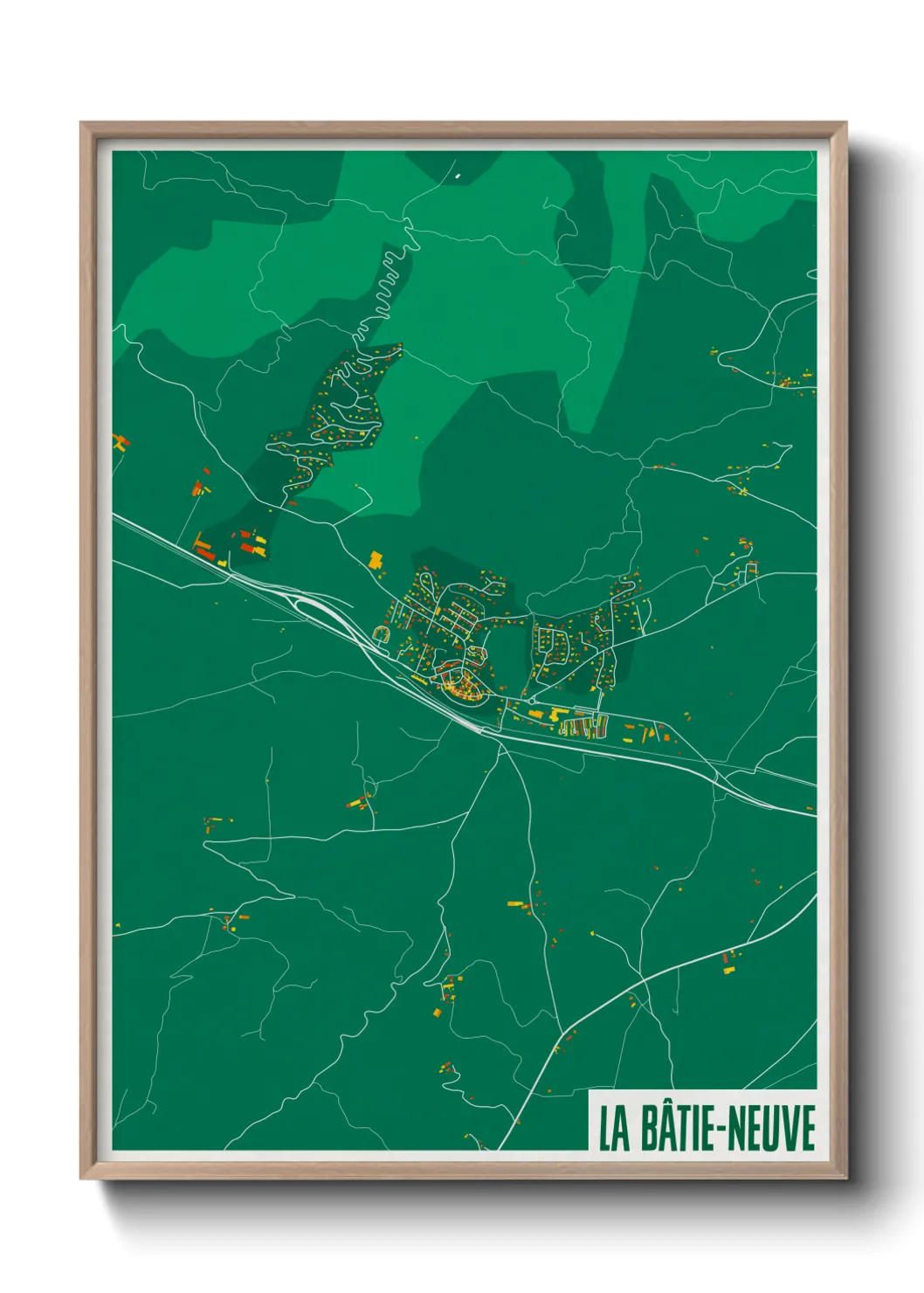 Une affiche de carte sur La Bâtie-Neuve