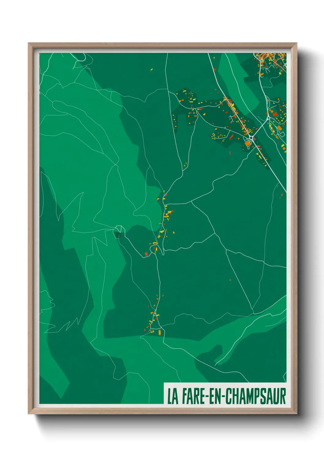 Une affiche de carte sur La Fare-en-Champsaur