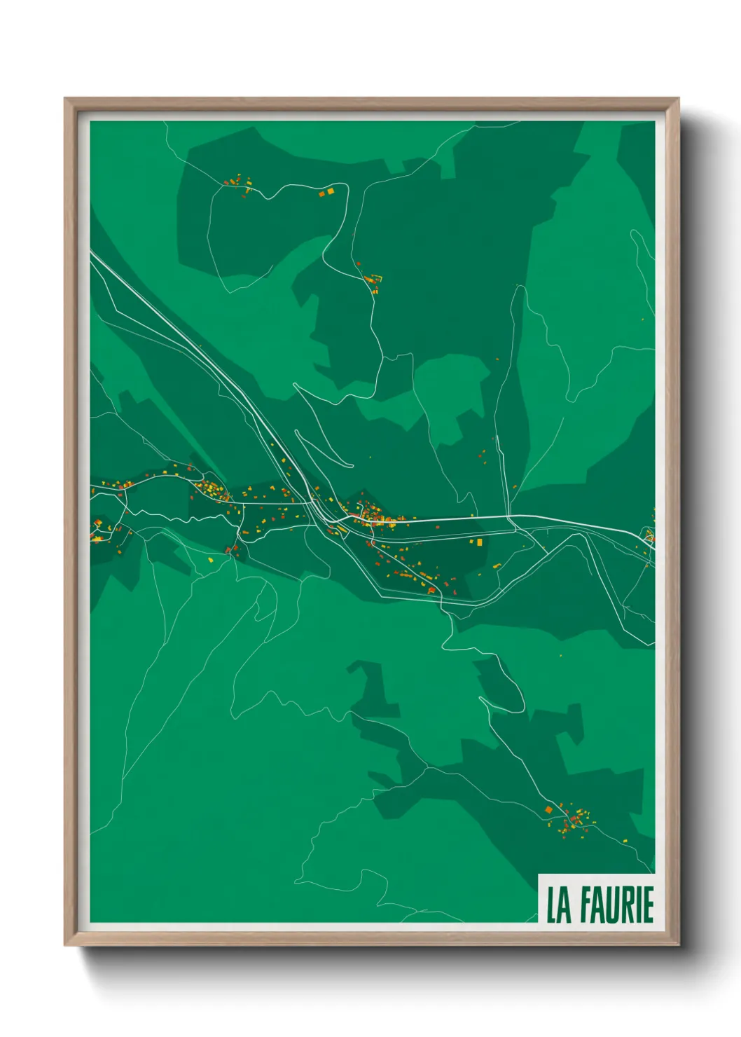 Une affiche de carte sur La Faurie