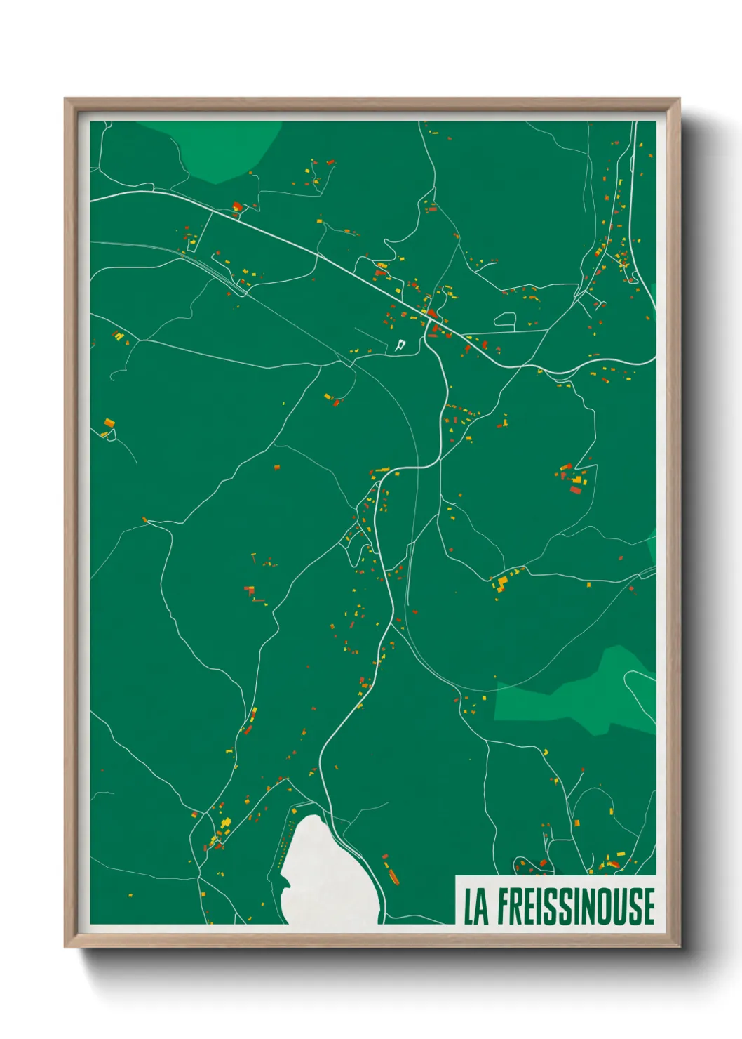 Une affiche de carte sur La Freissinouse