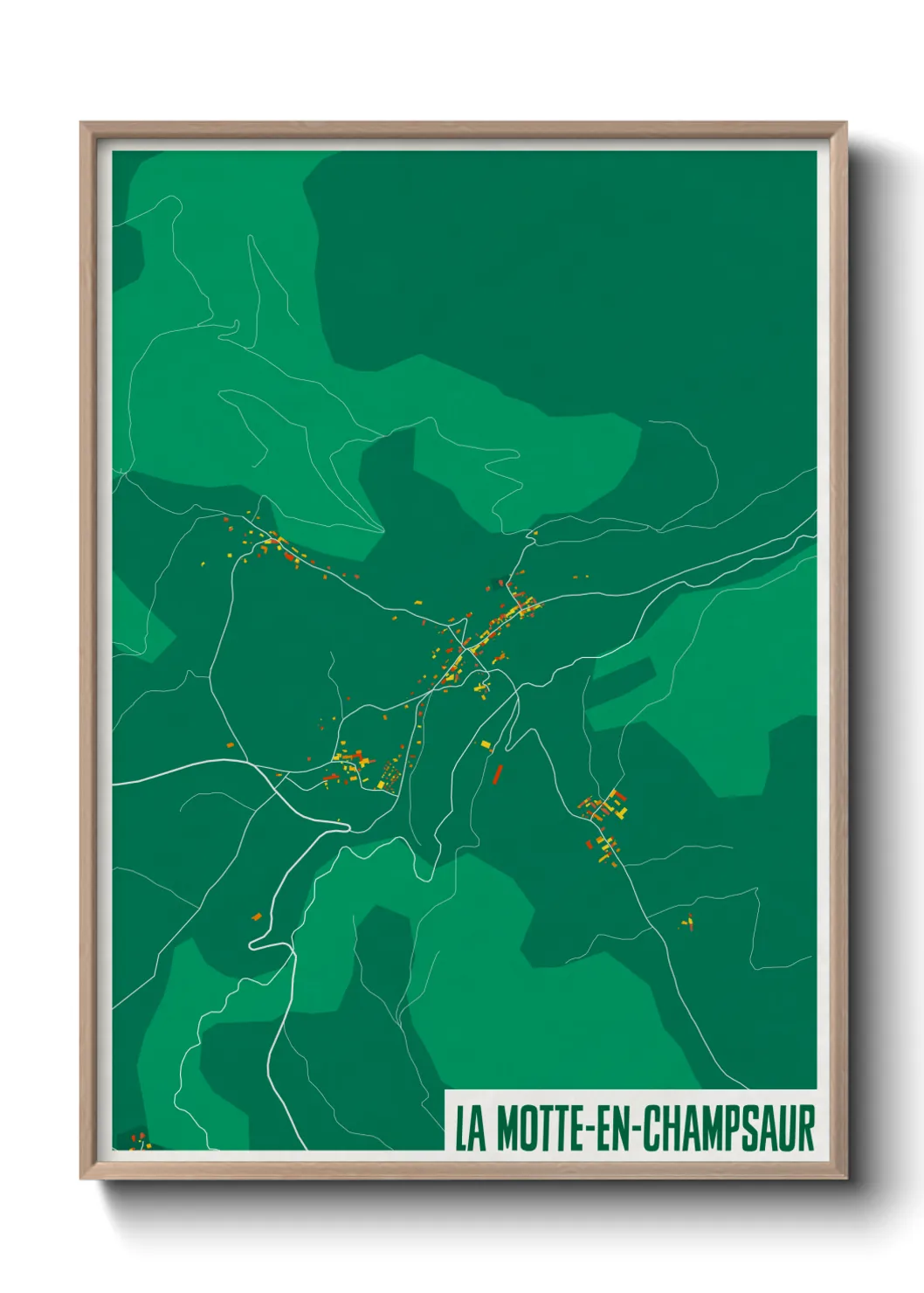 Une affiche de carte sur La Motte-en-Champsaur