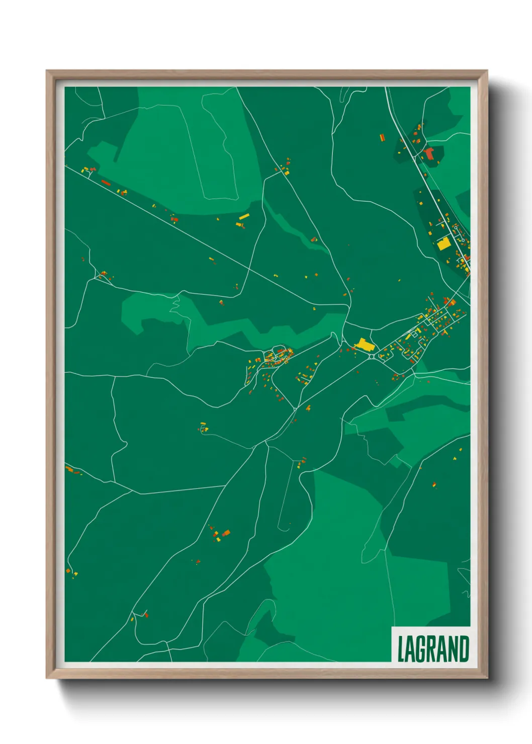 Une affiche de carte sur Lagrand