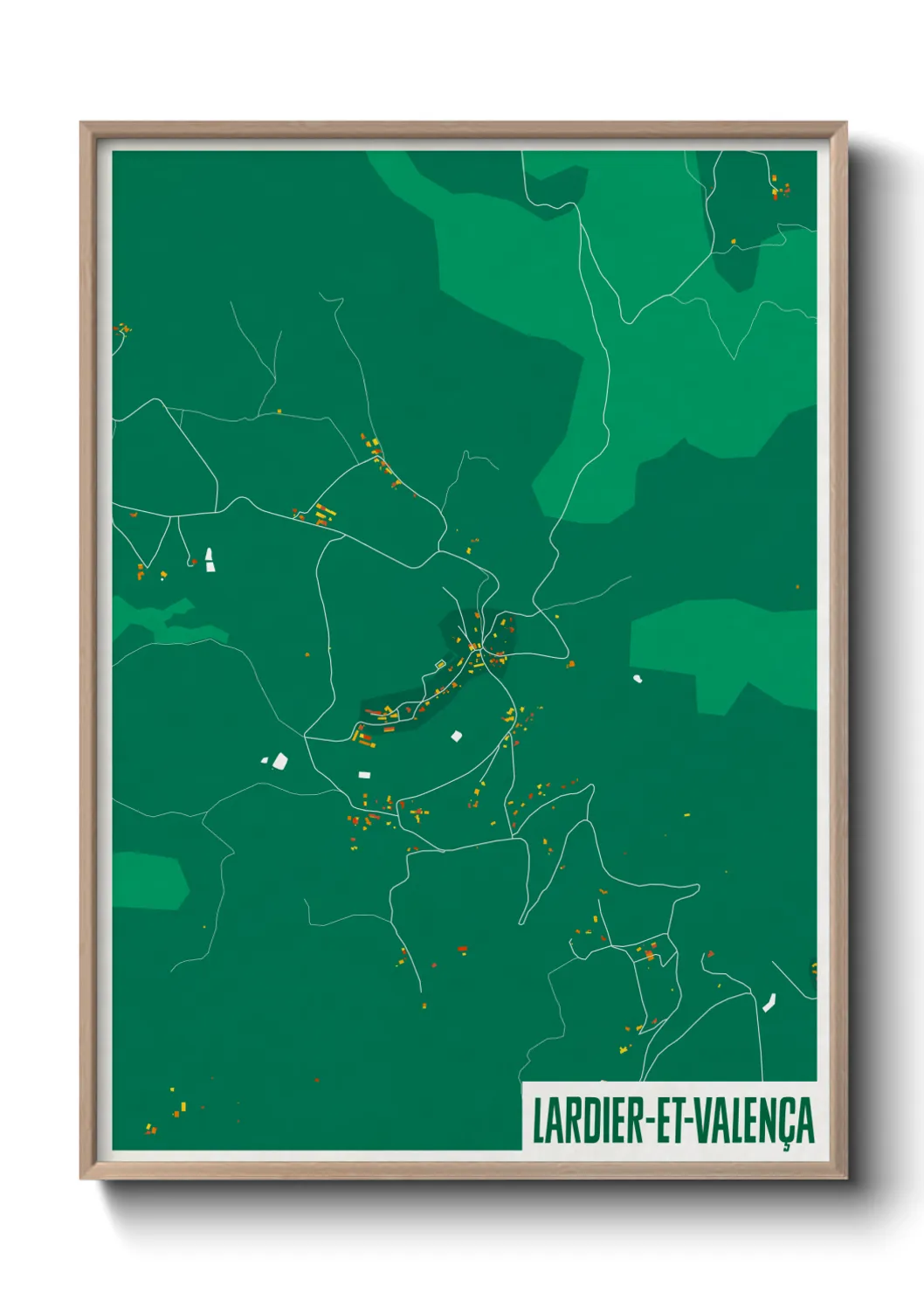 Une affiche de carte sur Lardier-et-Valença