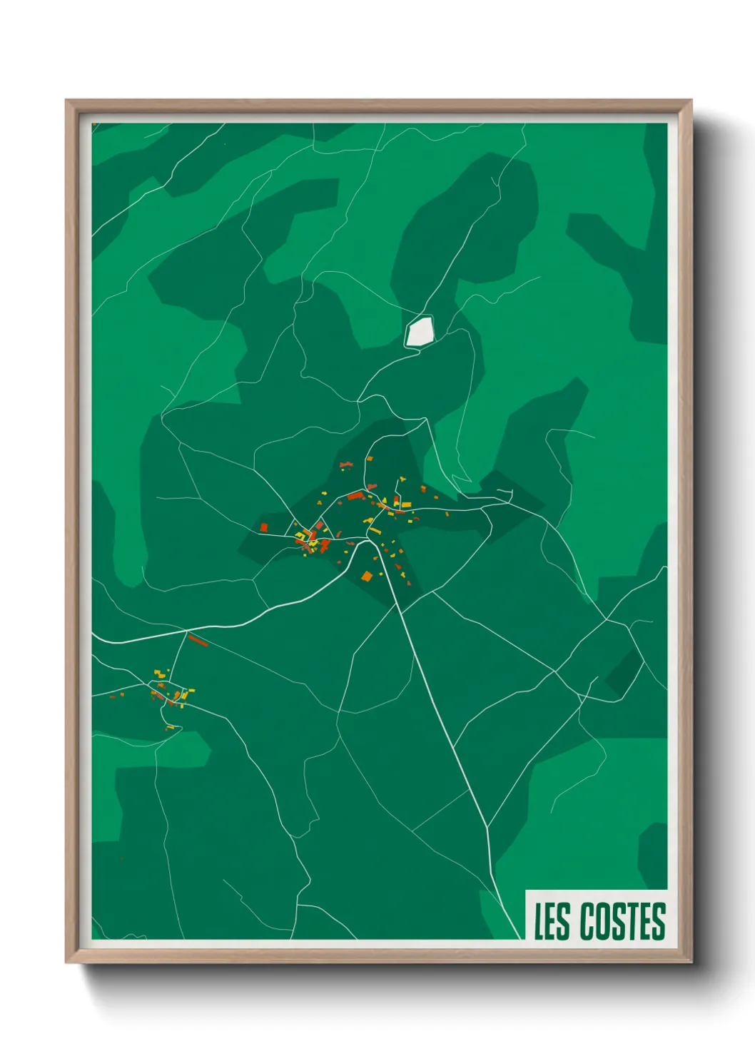 Une affiche de carte sur Les Costes