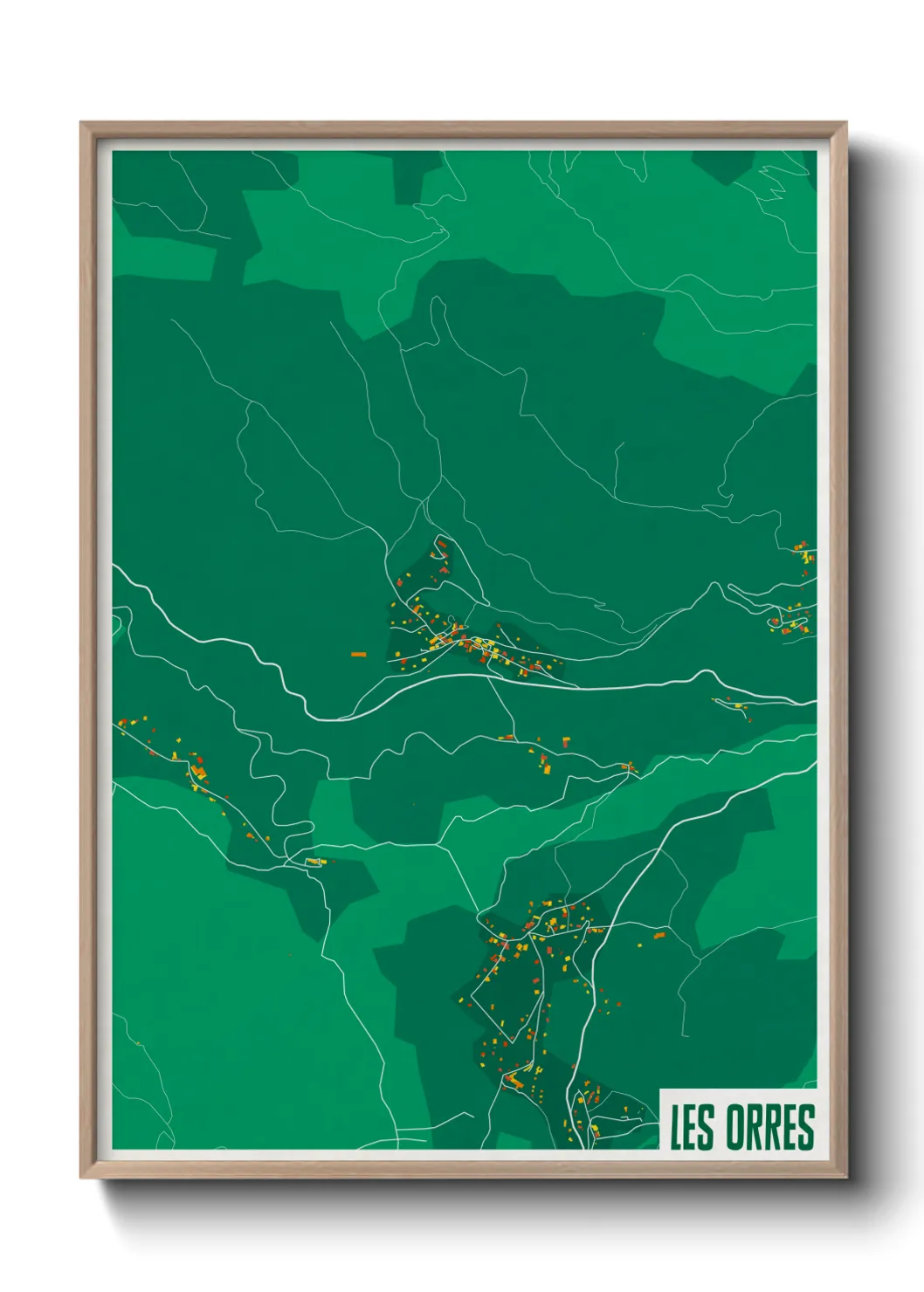 Une affiche de carte sur Les Orres