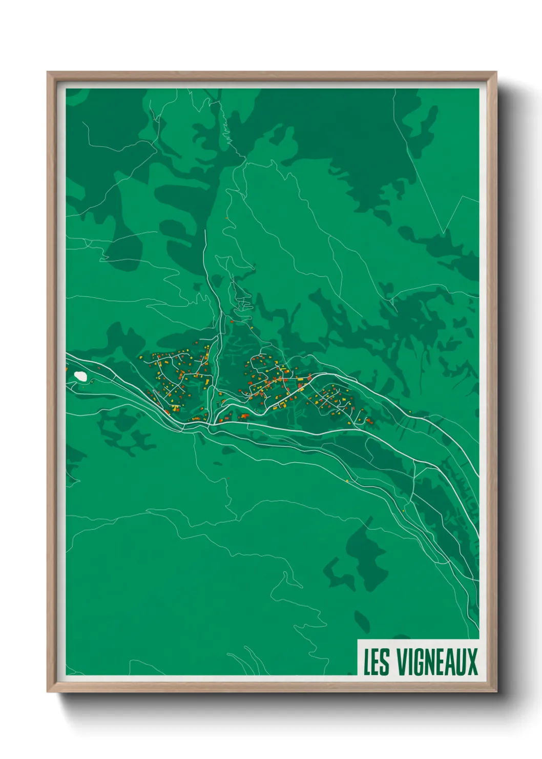 Une affiche de carte sur Les Vigneaux