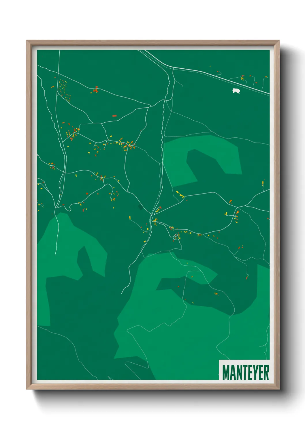 Une affiche de carte sur Manteyer