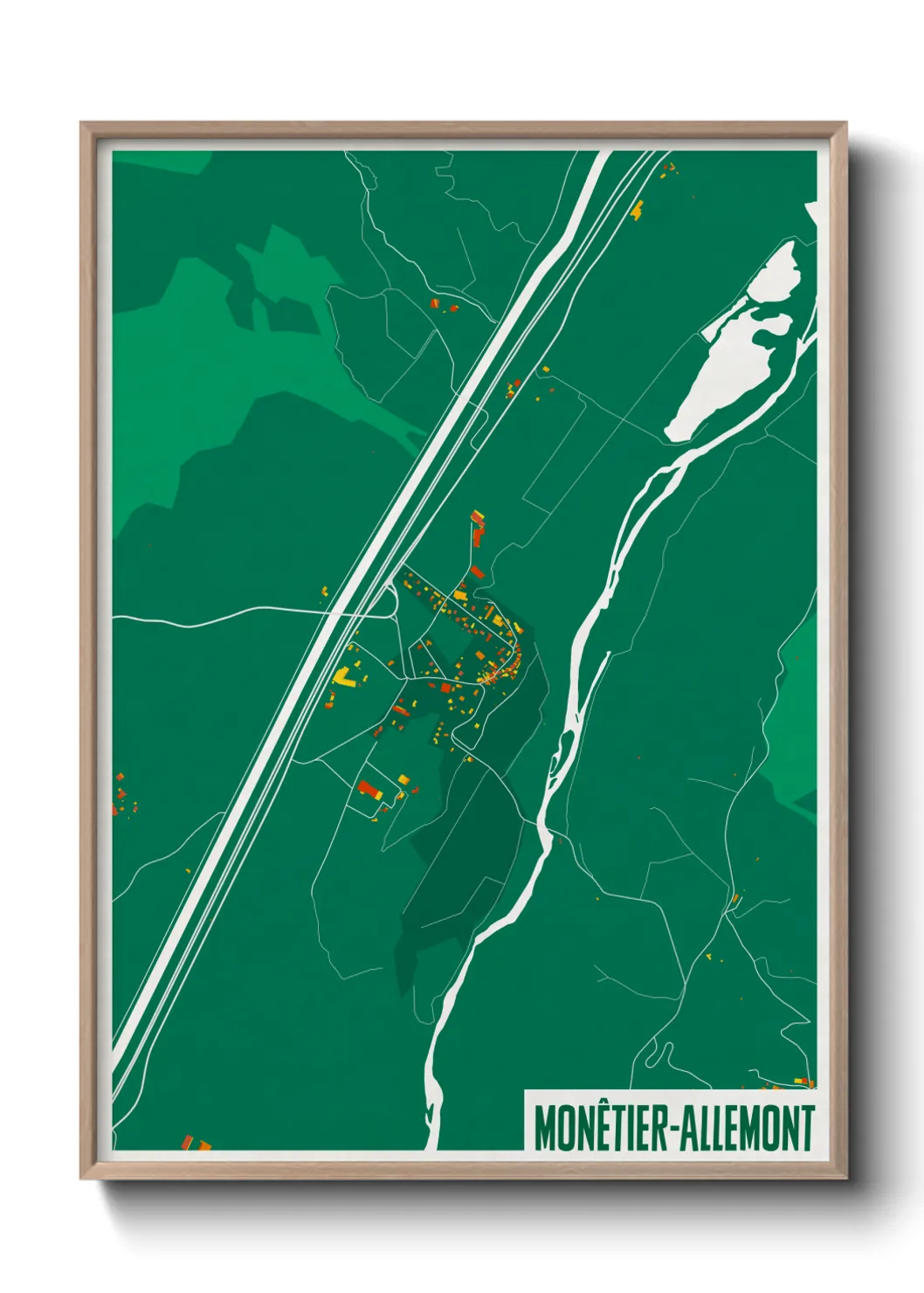Une affiche de carte sur Monêtier-Allemont
