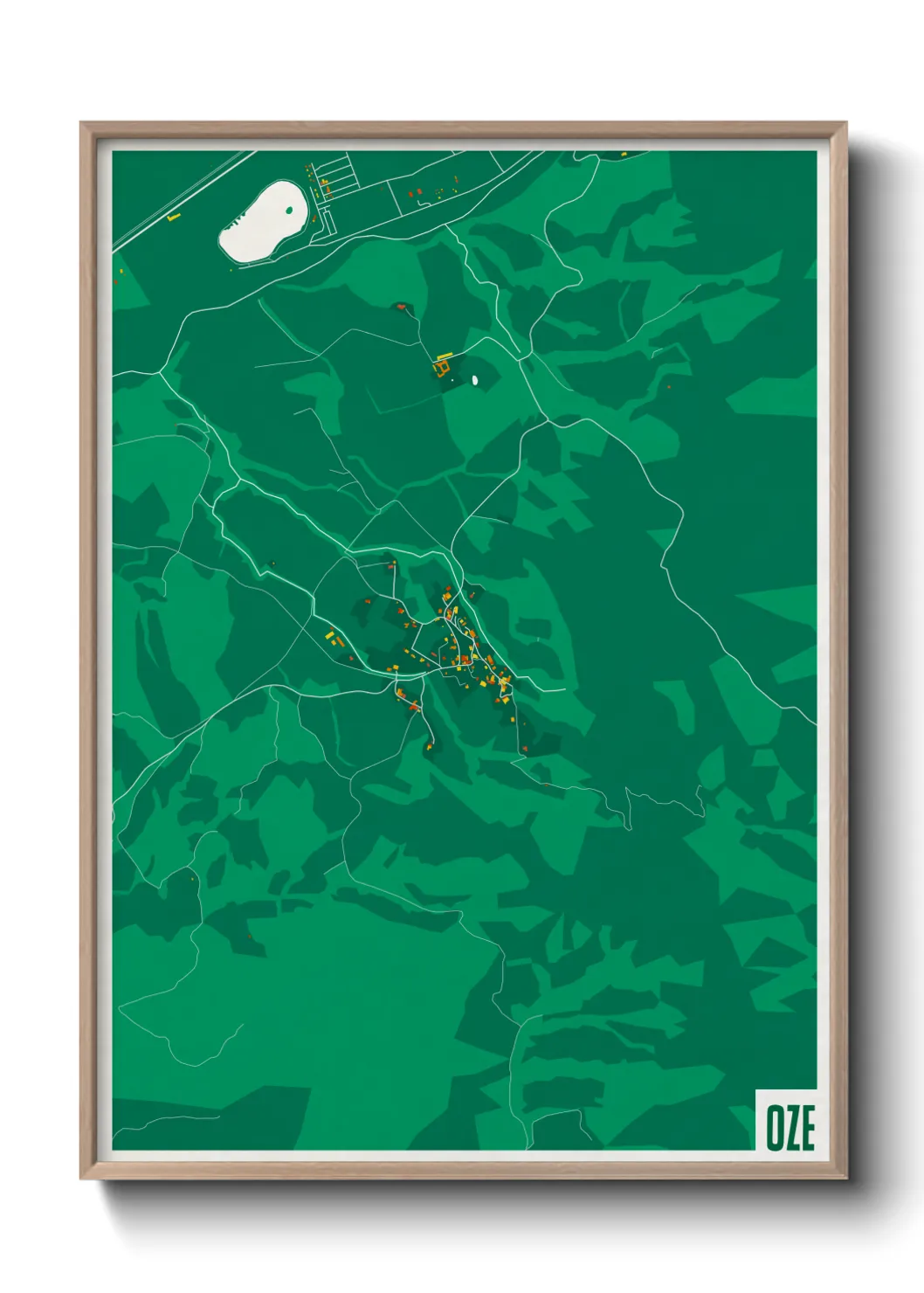 Une affiche de carte sur Oze