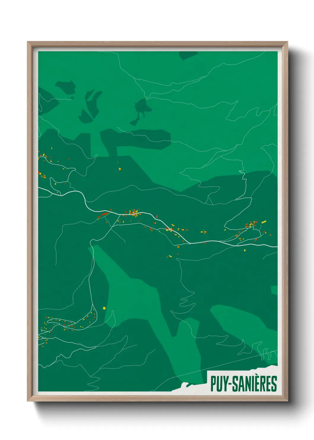 Une affiche de carte sur Puy-Sanières