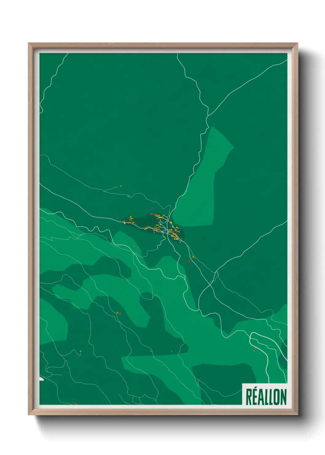 Une affiche de carte sur Réallon