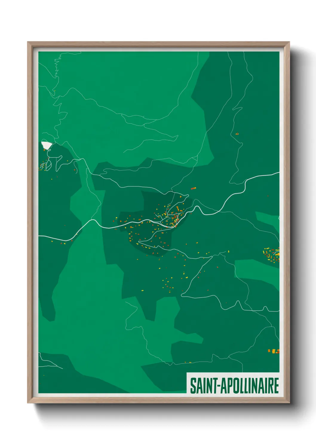 Une affiche de carte sur Saint-Apollinaire