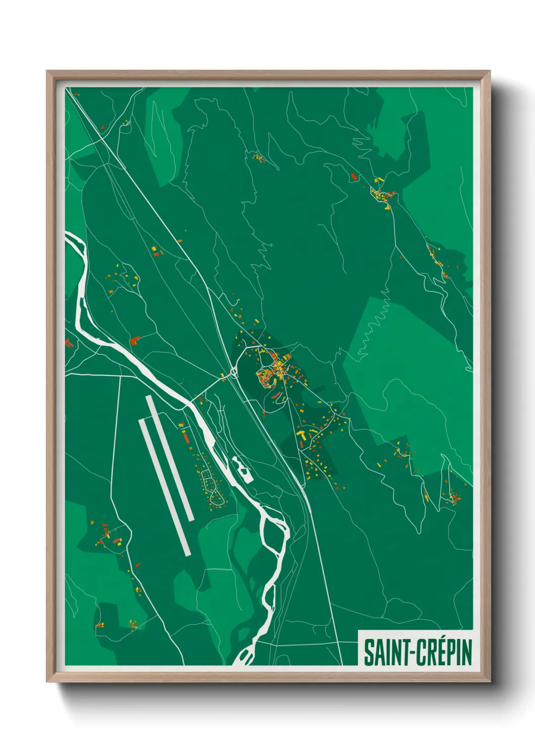 Une affiche de carte sur Saint-Crépin
