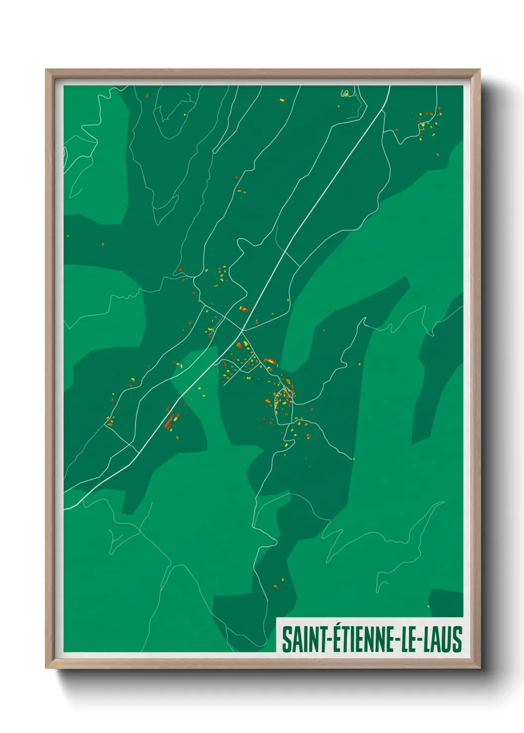 Un poster carteSaint-Étienne-le-Laus