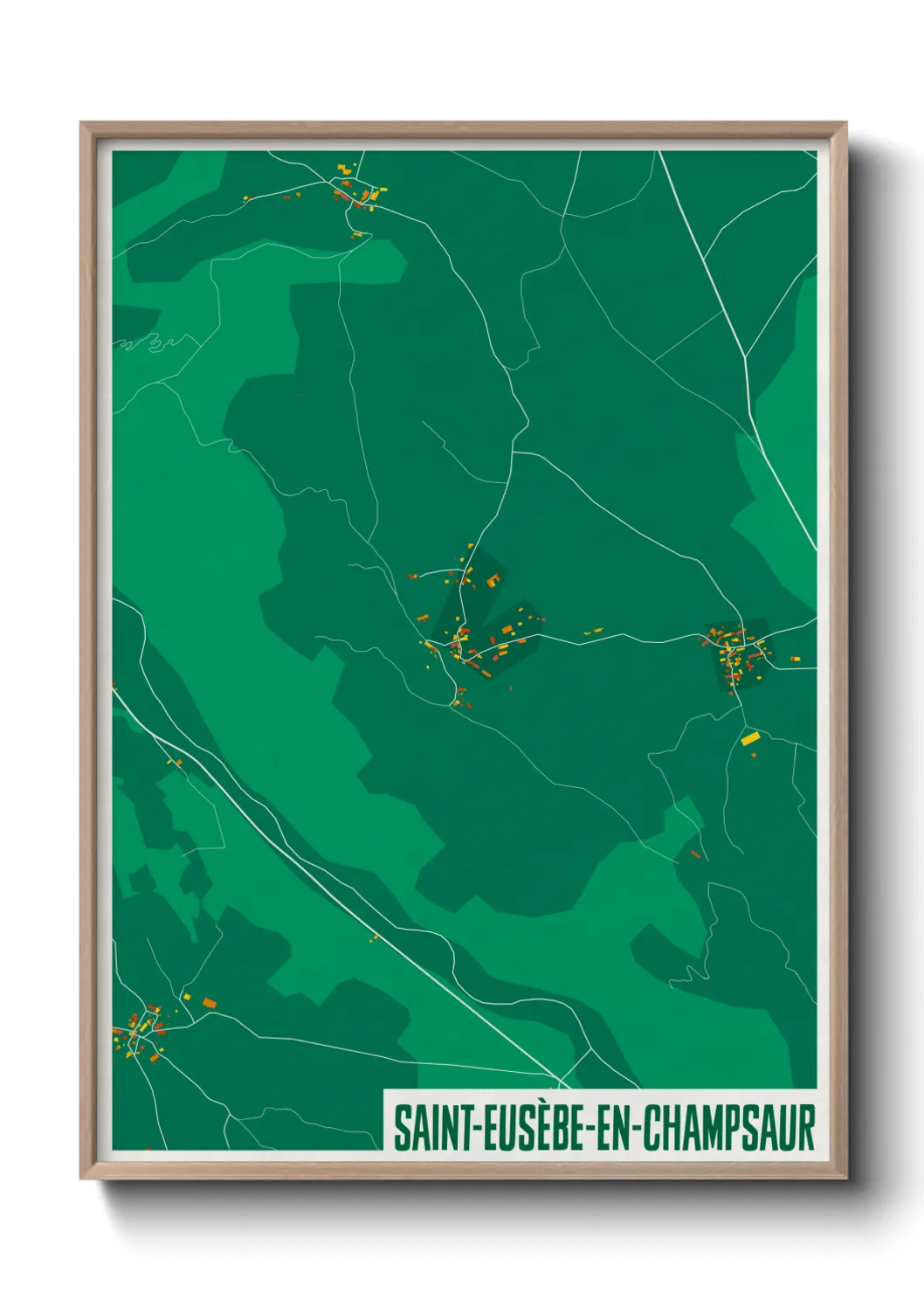 Une affiche de carte sur Saint-Eusèbe-en-Champsaur