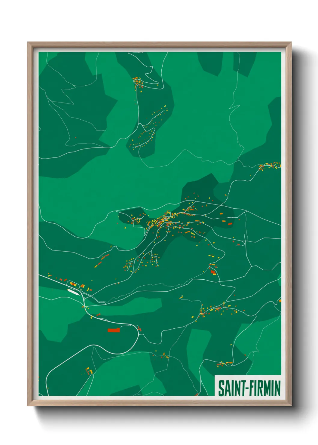 Une affiche de carte sur Saint-Firmin