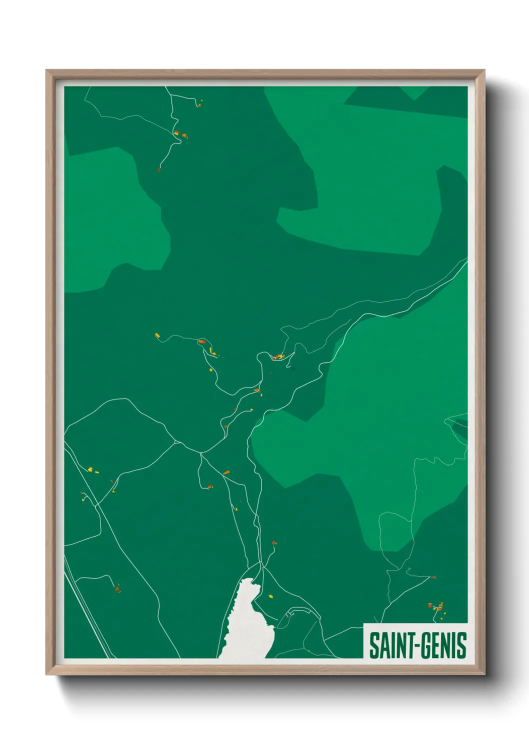 Une affiche de carte sur Saint-Genis