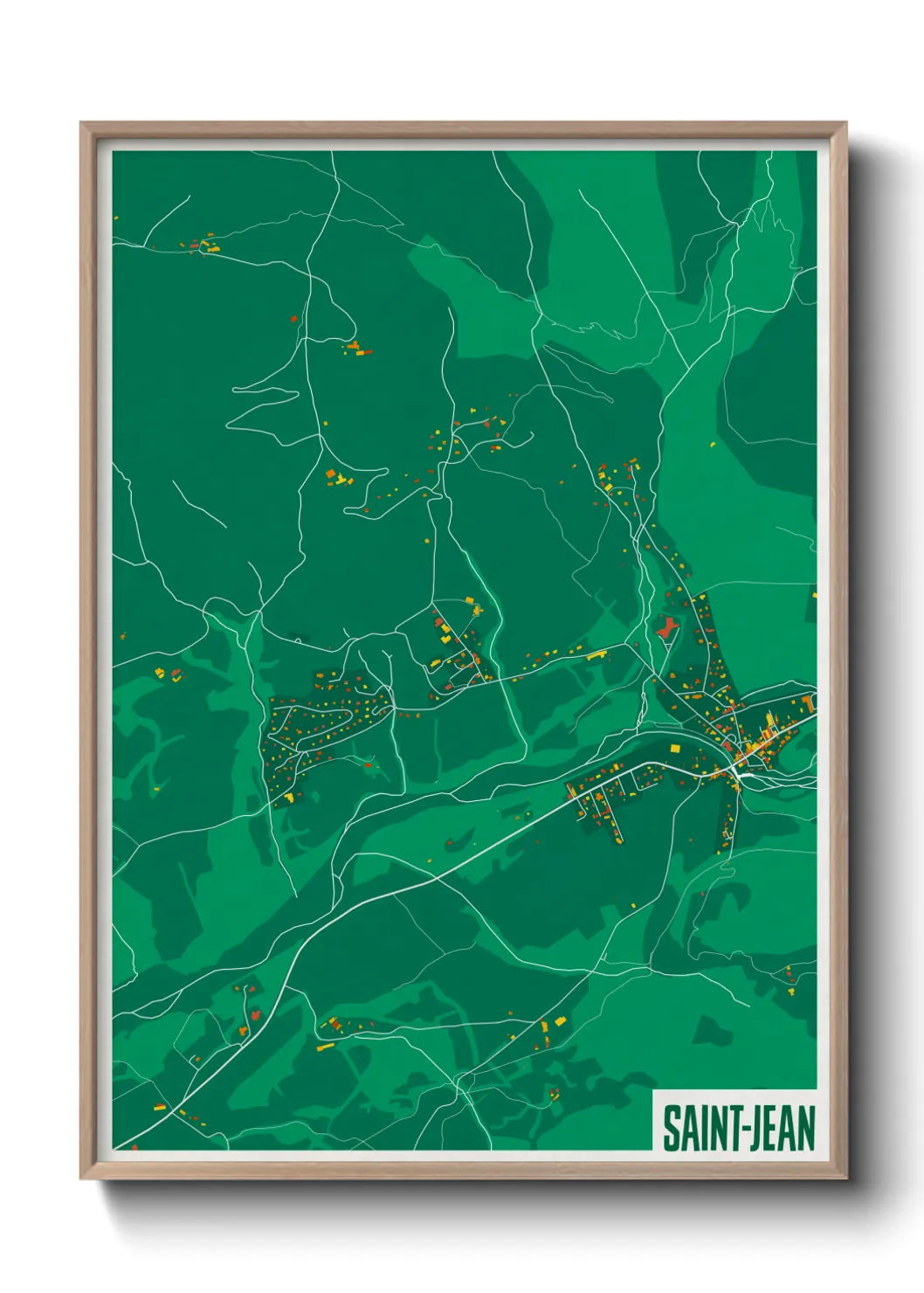 Une affiche de carte sur Saint-Jean