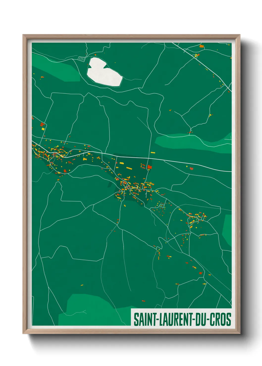 Une affiche de carte sur Saint-Laurent-du-Cros
