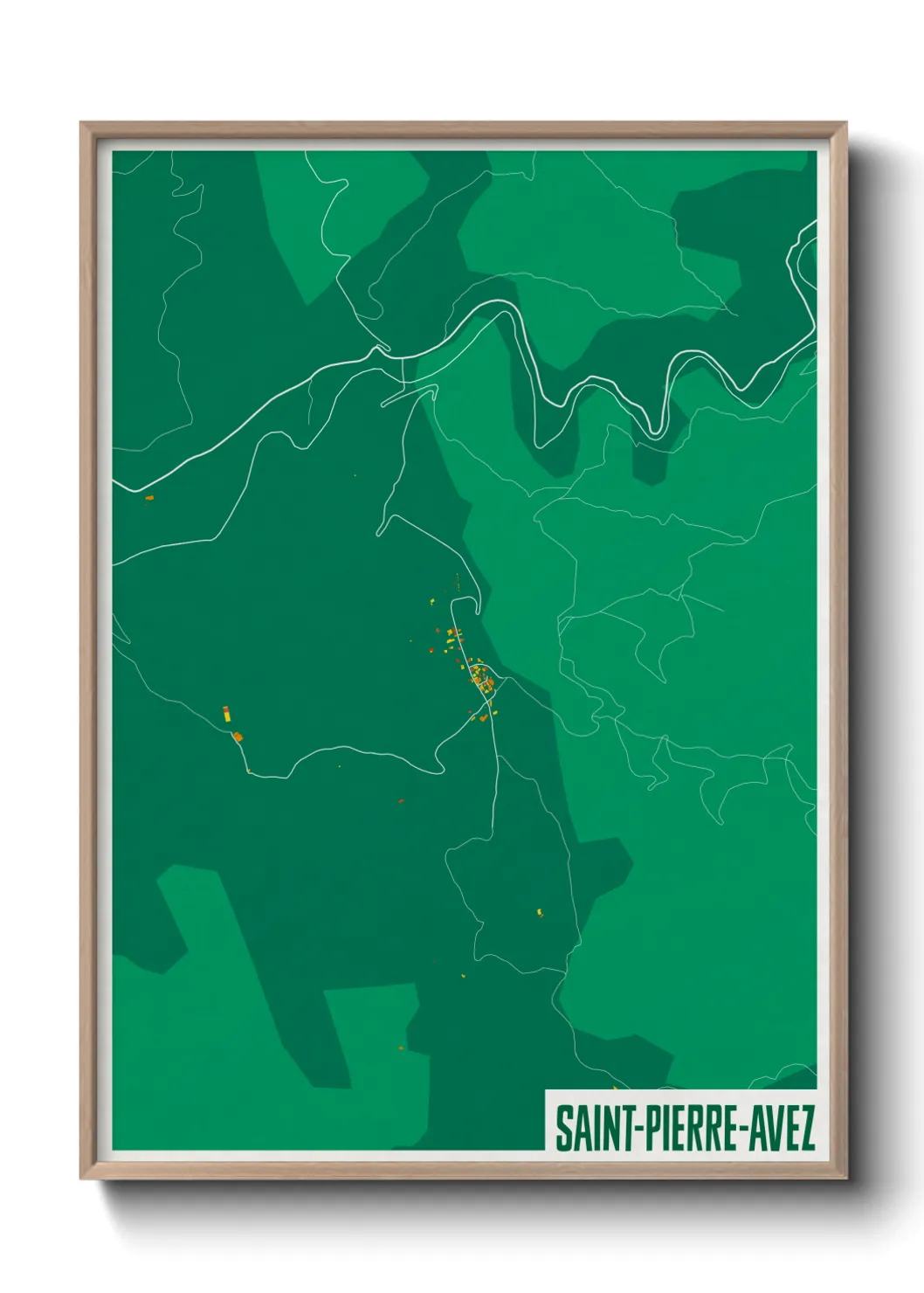 Une affiche de carte sur Saint-Pierre-Avez