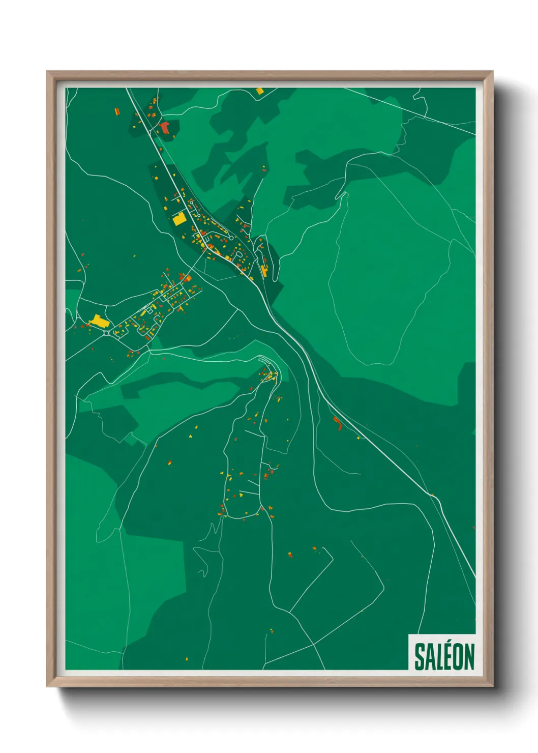 Une affiche de carte sur Saléon