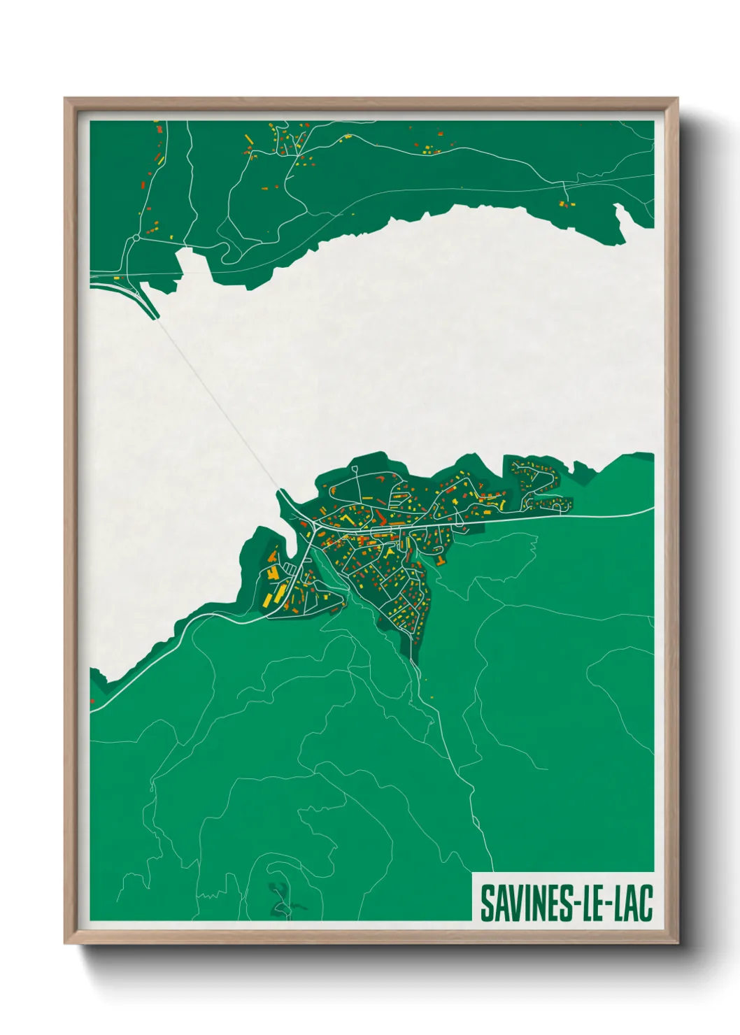 Une affiche de carte sur Savines-le-Lac