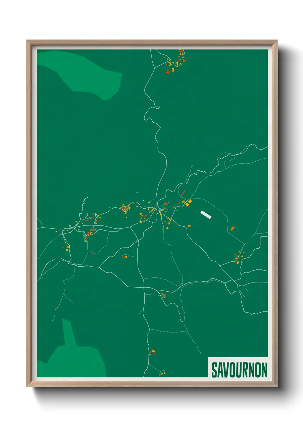 Une affiche de carte sur Savournon