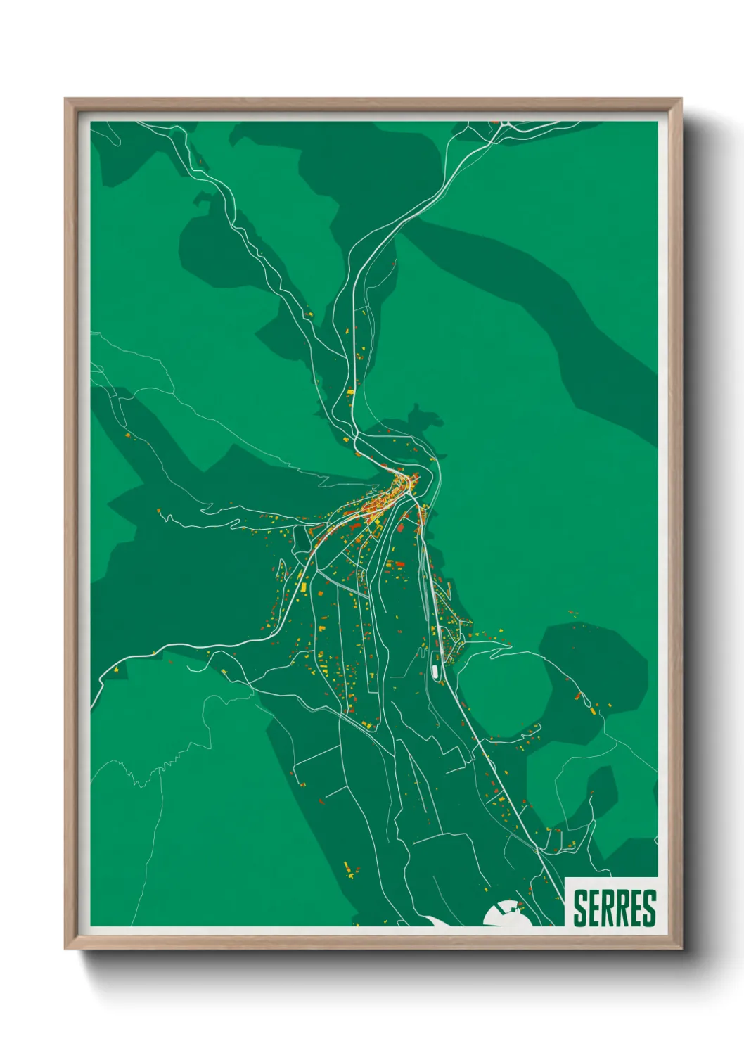 Une affiche de carte sur Serres