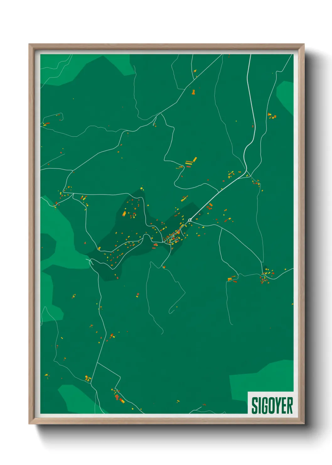 Une affiche de carte sur Sigoyer