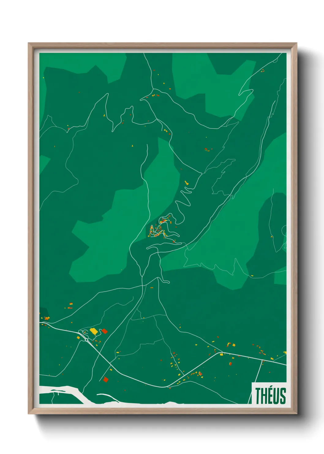 Une affiche de carte sur Théus
