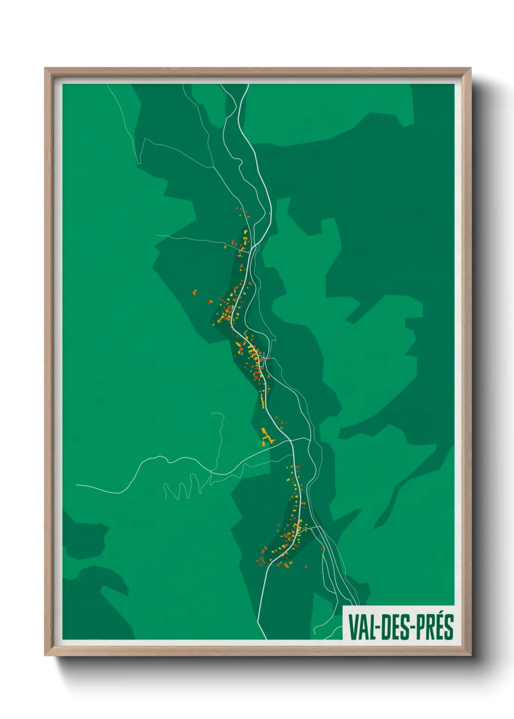 Une affiche de carte sur Val-des-Prés