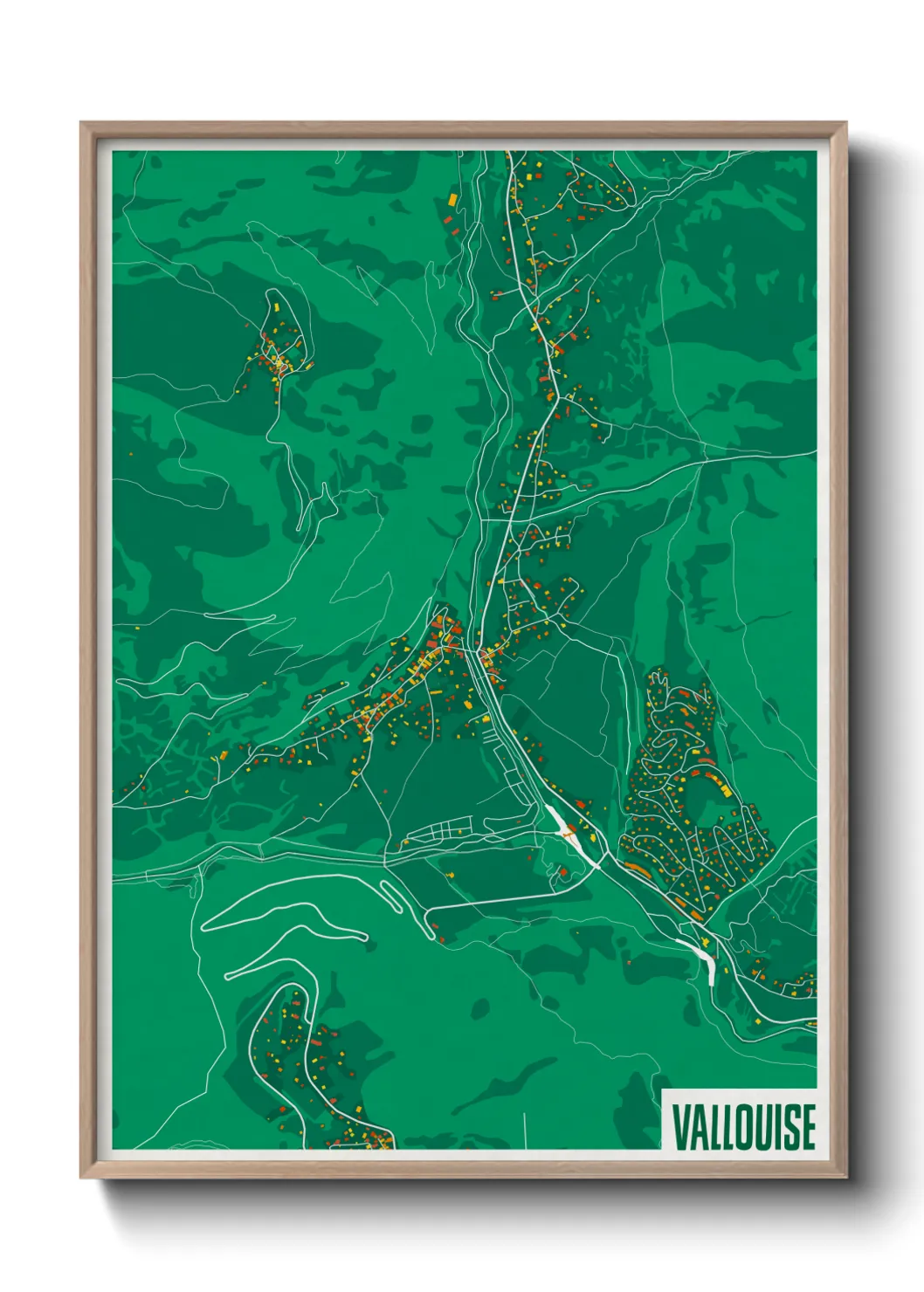 Une affiche de carte sur Vallouise