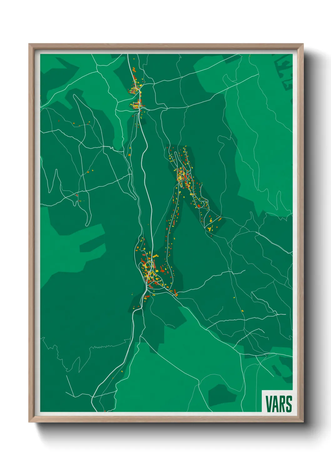 Une affiche de carte sur Vars