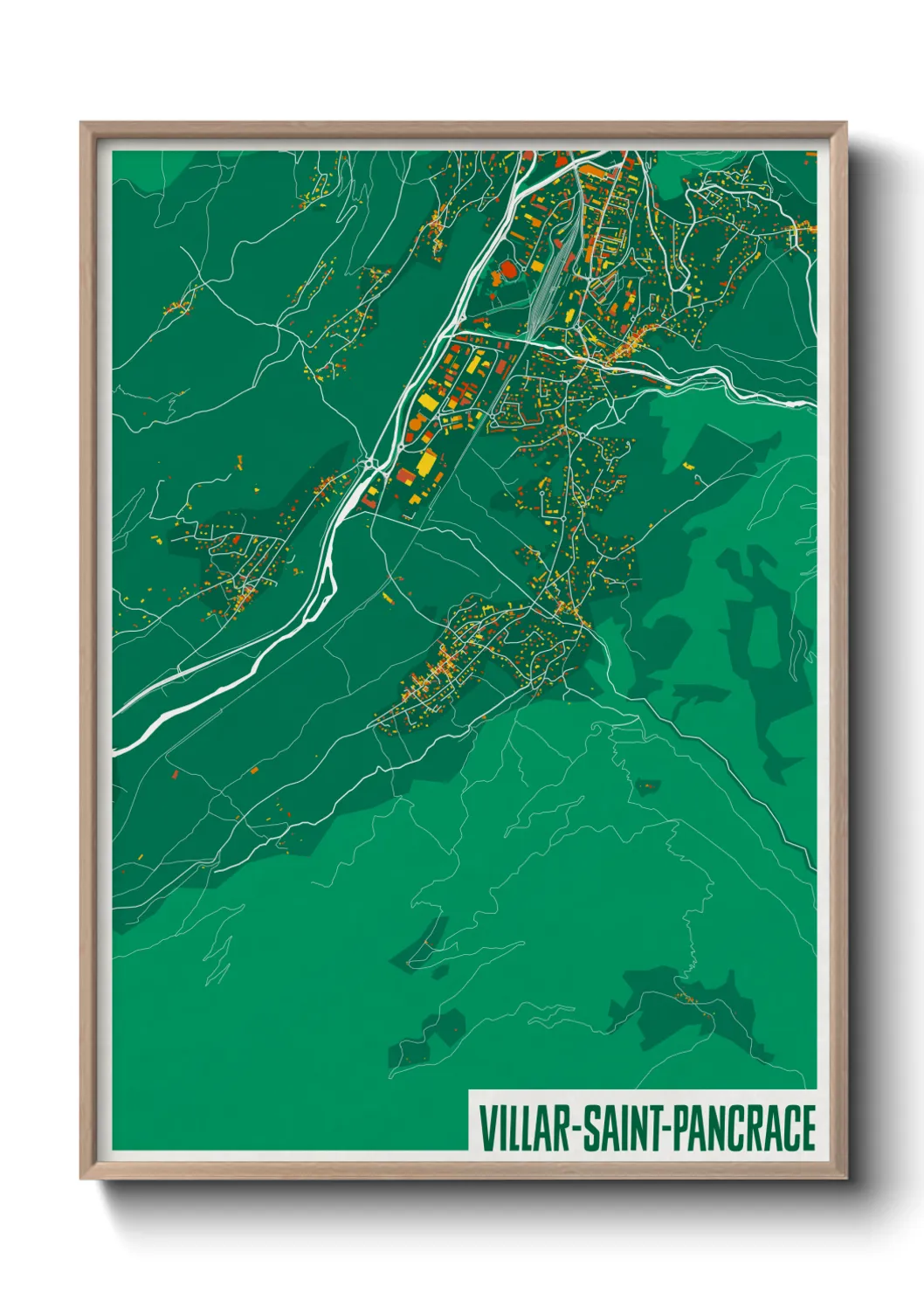 Une affiche de carte sur Villar-Saint-Pancrace